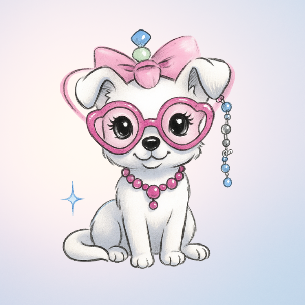 Pink Bow Pup