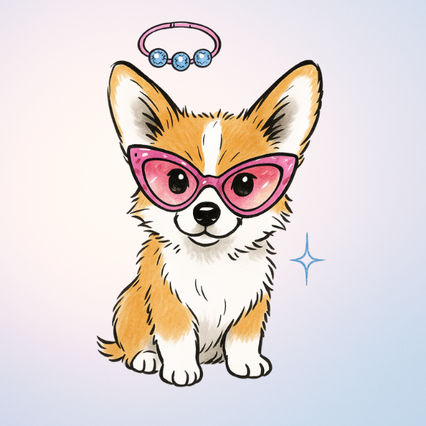 Pink Cat-Eye Corgi Pup