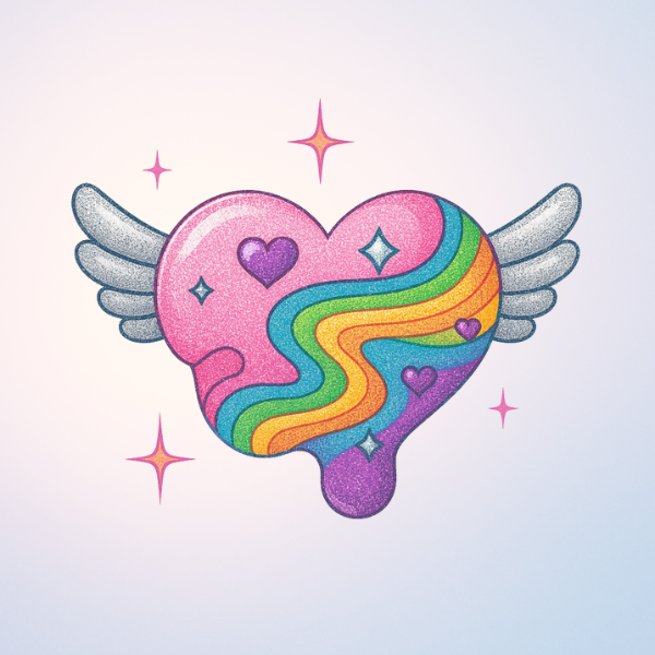 Rainbow Melt Heart