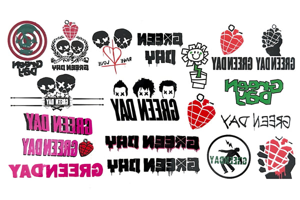 Green Day temporary tattoo sticker bundle by Inknap